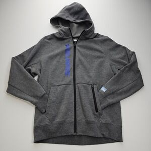 Polaris Mens 60th Anniversary Full Zip Hoodie Gray Fleece Sweatshirt Small